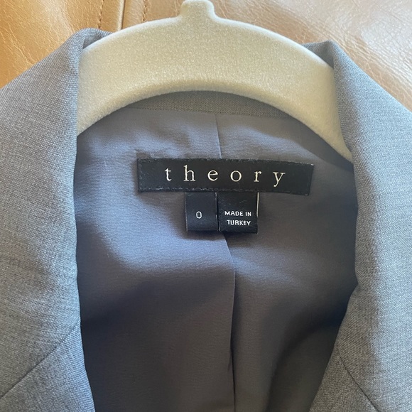 Theory Gabe Stretch Wool Blazer in size 0 in Light Gray - Picture 3 of 4